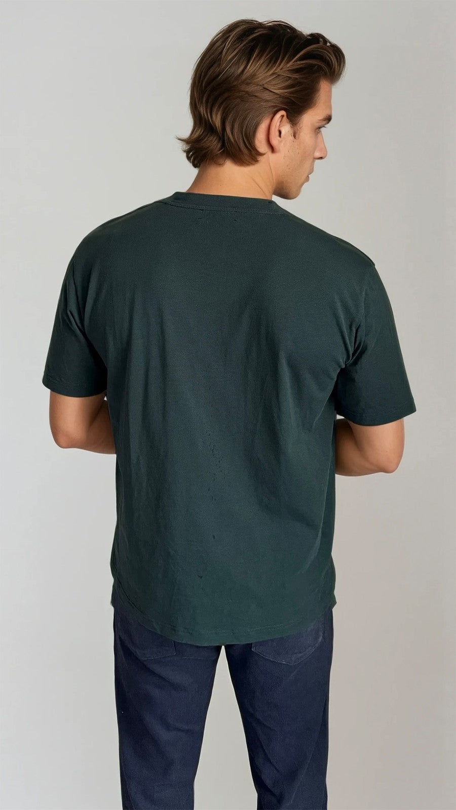 POMONA STITCH BANANA TEE – PINE GREEN